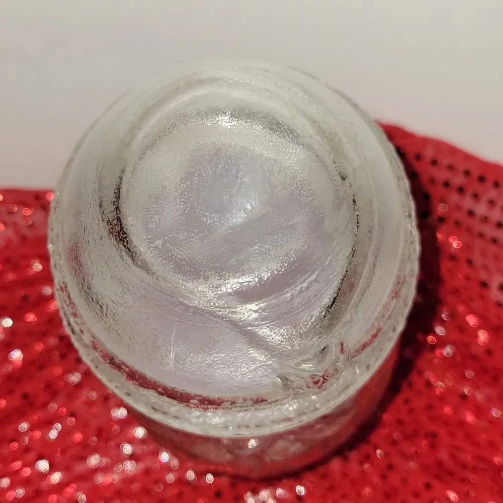 Santa Claus Clear Glass Apothecary Candy Cookie Jar with Lid Christmas Decor